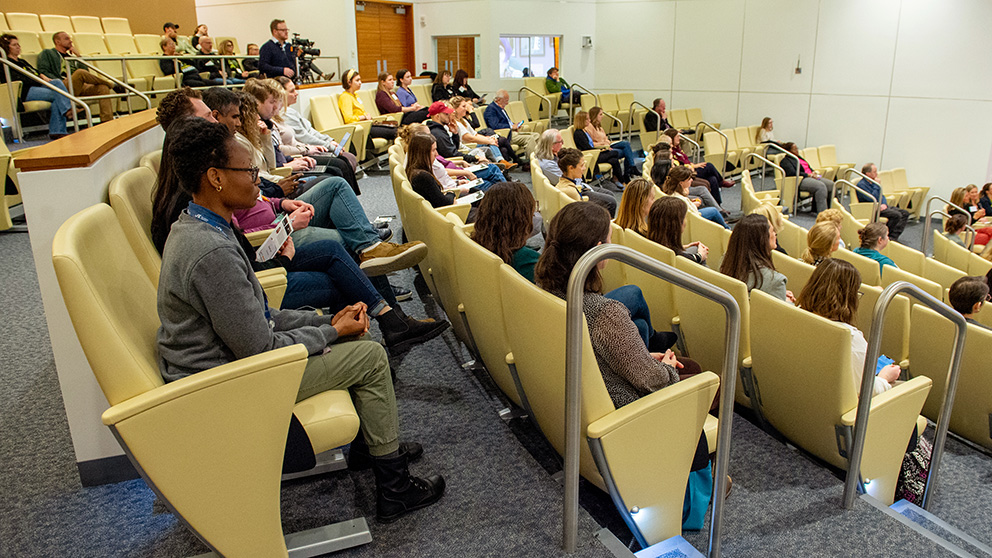 The audience at the 2023 Below the Belt screening at The Jackson Laboratory